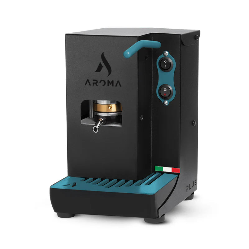 Macchina Caffe Cialde in Carta AROMA Plus+ Nero e Verde Petrolio