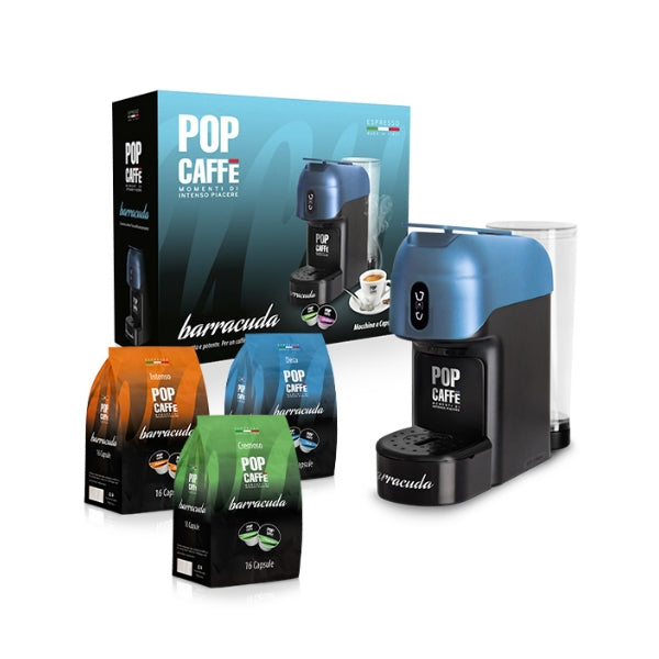 Macchinetta Pop Caffe Barracuda Color Blu ( 192 Capsule Intenso )