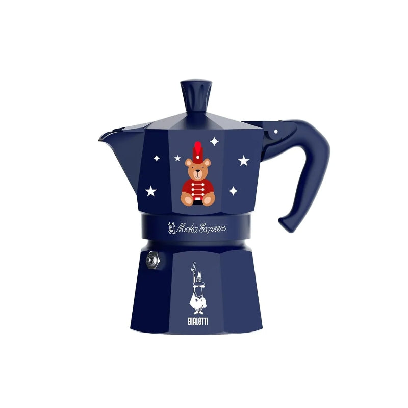 Moka Express Natalizia Blu 3 Tazze