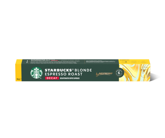 Capsule Caffe Nespresso Starbucks Blonde Espresso Roast Decaf da 10 capsule