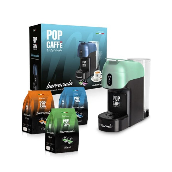 Macchinetta Pop Caffe Barracuda Color Verde ( 192 Capsule Intenso  )