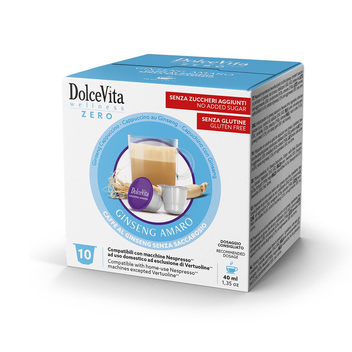 Capsule Nespresso Dolce Vita Ginseng Amaro da 80 capsule